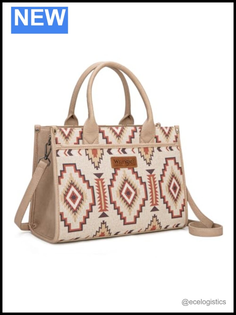 Western Canvas Laptop Tote Bag with Adjustable Shoulder Straps